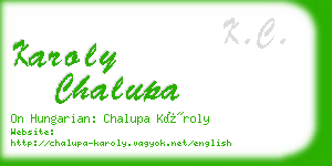 karoly chalupa business card